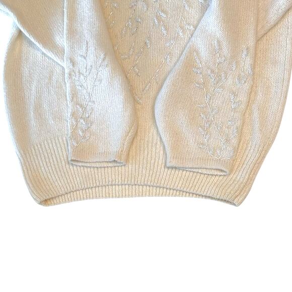 Vintage 90s Beaded Silk Angora Blend Sweater by Uno & Una - Picture 5 of 7
